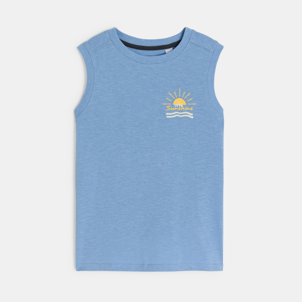 Débardeur à message bleu ciel Garçon