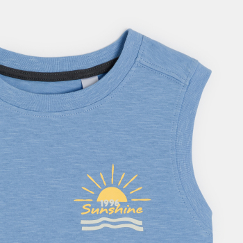Débardeur à message bleu ciel Garçon