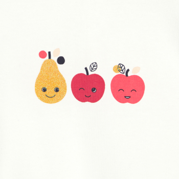 T-shirt à volants fruits blanc bébé fille