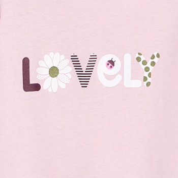 T-shirt à message rose pâle bébé fille