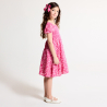 Robe longue à smocks rose Fille