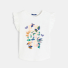 T-shirt à manches courtes volantées blanc Fille