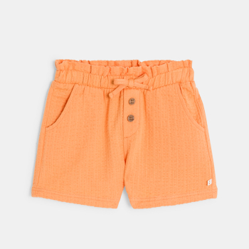 Short coton fantaisie léger orange bébé fille