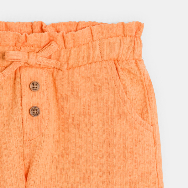 Short coton fantaisie léger orange bébé fille