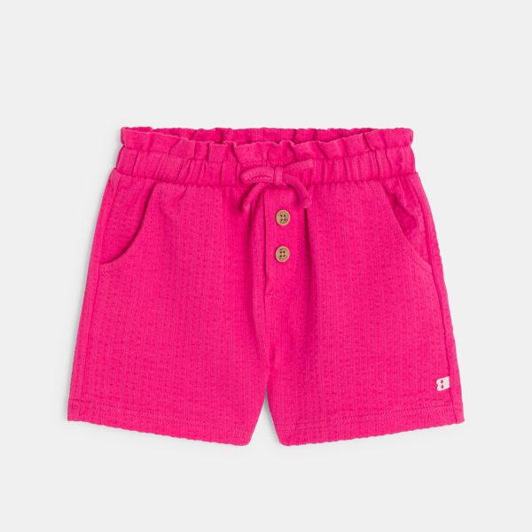 Short coton fantaisie léger rose bébé fille