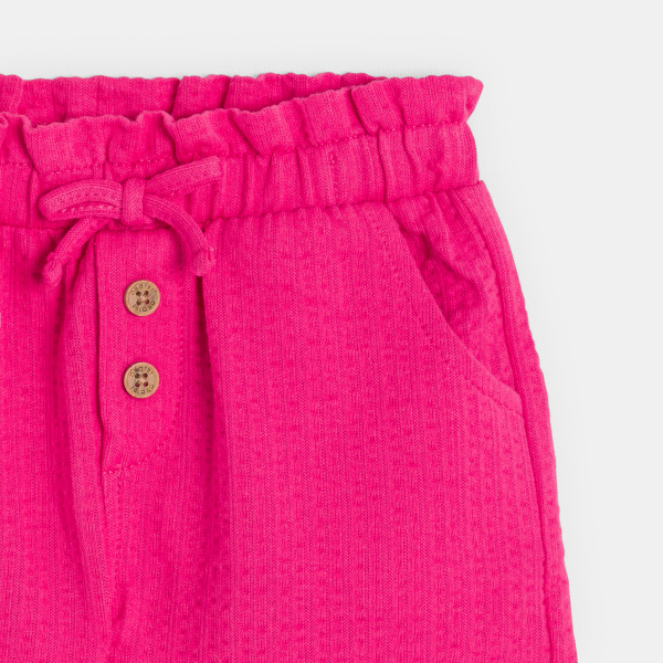 Short coton fantaisie léger rose bébé fille