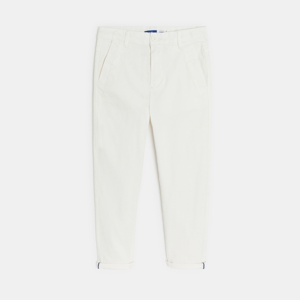 Pantalon chino uni blanc Garçon