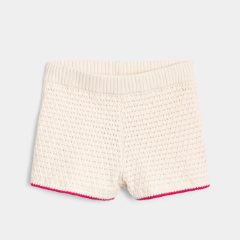 Short en crochet écru Fille