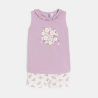Pyjama-short fleuri mauve Fille