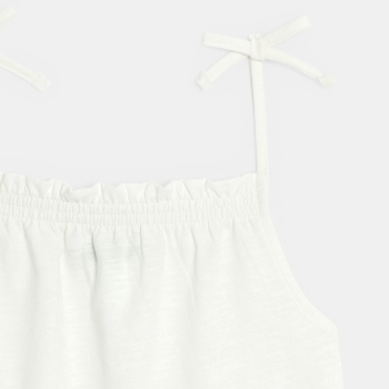Débardeur uni à fines bretelles blanc Fille