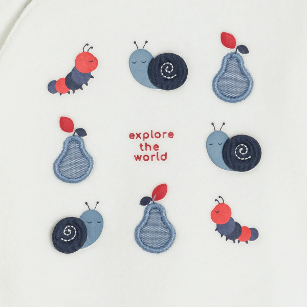 Dors-bien velours blanc bébé garçon