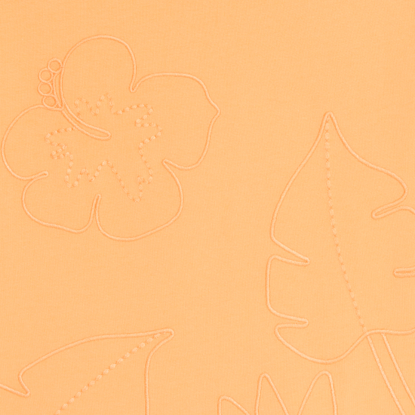 T-shirt manches courtes motifs brodés orange clair Fille