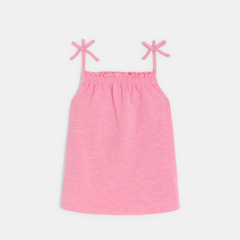 Débardeur uni à fines bretelles rose bonbon Fille