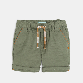 Short coton taille élastique vert bébé garçon