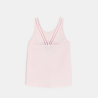 Débardeur motifs imprimés et sequins rose pastel Fille
