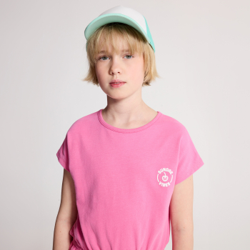 Robe estivale en jersey motif dos rose Fille
