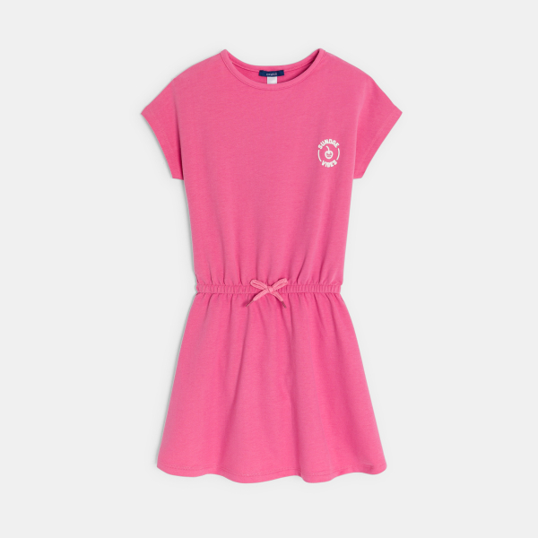 Robe estivale en jersey motif dos rose Fille