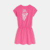 Robe estivale en jersey motif dos rose Fille