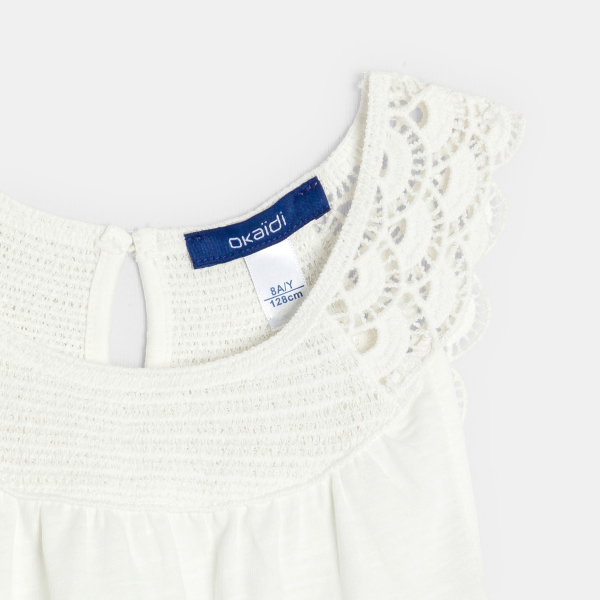 Débardeur à col crochet blanc Fille