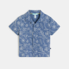 Chemise lin et coton bleu bébé garçon
