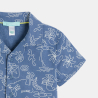 Chemise lin et coton bleu bébé garçon