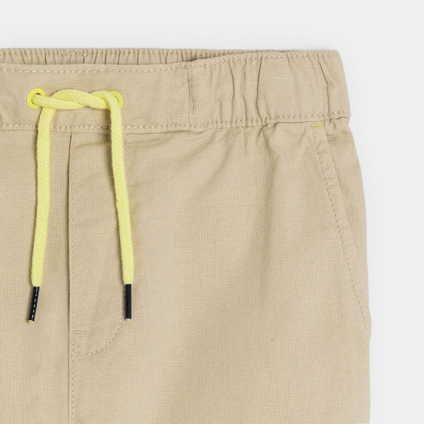 Pantalon carrot en toile beige Garçon