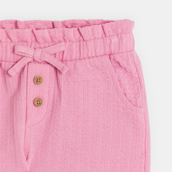 Short coton fantaisie léger rose bébé fille