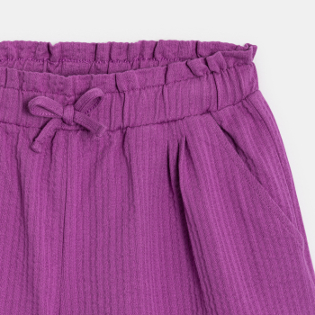 Short souple en jersey fantaisie violet Fille
