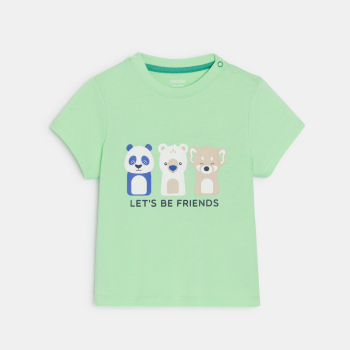 T-shirt animaux vert bébé garçon