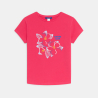 T-shirt manches courtes motif fleur rose Fille