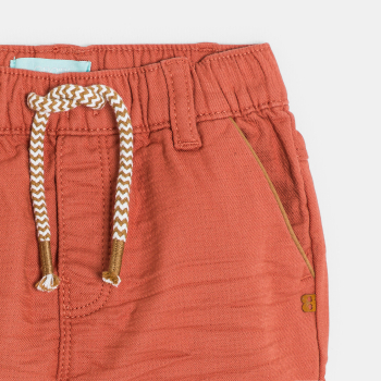 Short coton taille élastique rouge bébé garçon