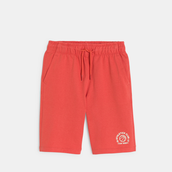 Bermuda en molleton rouge Garçon