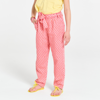 Pantalon fluide imprimé orange Fille