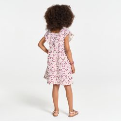 Robe imprimée évasée rose Fille