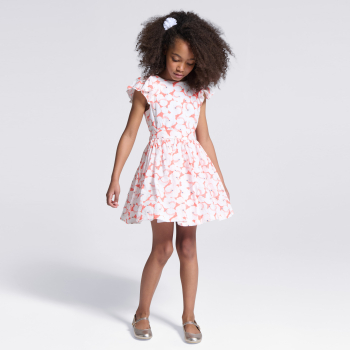 Robe imprimée évasée orange Fille
