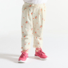 Pantalon molleton fleuri blanc bébé fille