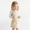 Robe salopette popeline de coton blanc bébé fille