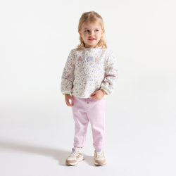 Sweat molleton imprimé blanc bébé fille