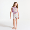 Pyjama-short fleuri mauve Fille