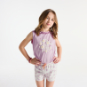 Pyjama-short fleuri mauve Fille