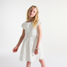 Robe chic brodée blanc Fille