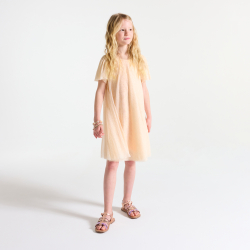 Robe de fête à paillettes nude Fille