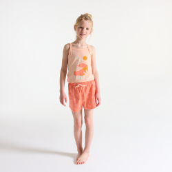 Pyjama-short en jersey 2 pièces abricot Fille