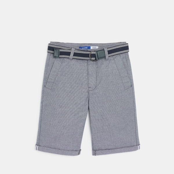 Bermuda chino ceinturé turquoise Garçon