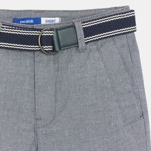 Bermuda chino ceinturé turquoise Garçon