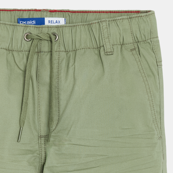 Bermuda cargo en toile vert Garçon