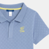 Polo gaufré manches courtes bleu Garçon