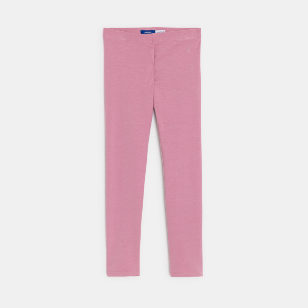 Leggings unis rose fille