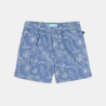Bermuda lin et coton bleu bébé garçon