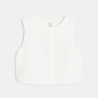 Dors-bien velours fleuri et gilet soft boa blanc bébé fille
